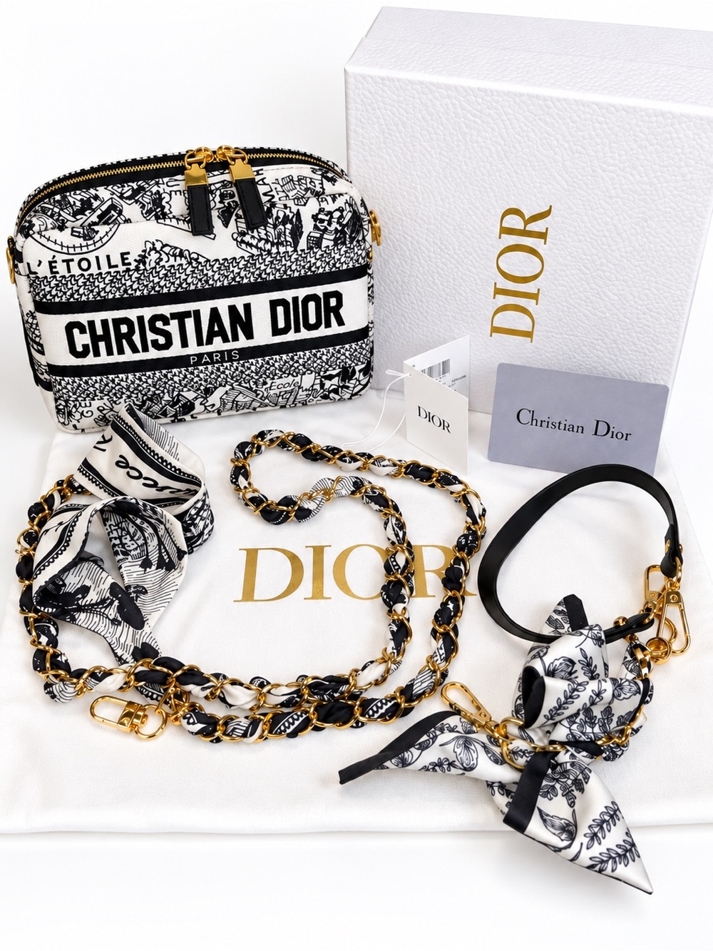New Dior Beauty Plan De Paris Embroidered Cosmetic Pouch/crossbody